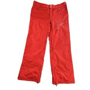 SIMS Snow Pants Mens XL Red Nylon Ski Snowboard Adjustable Waist Zip Pocket Warm